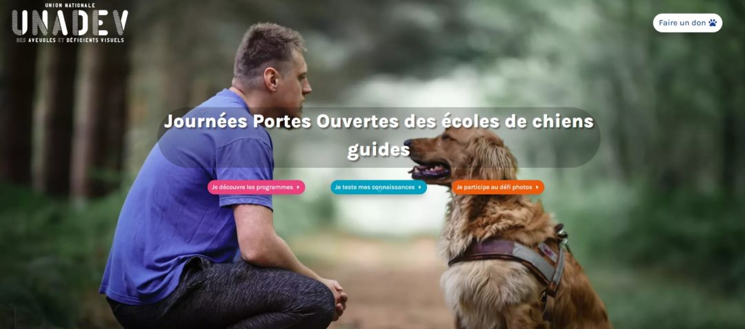 Page Evénement UNADEV – Journée Portes Ouvertes des Ecoles de Chiens-Guides